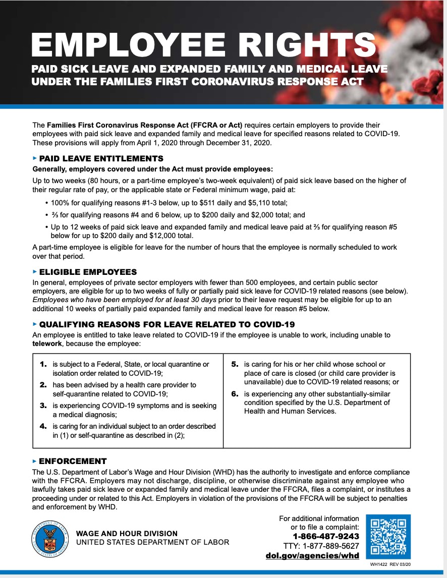 Covid19FFCRA Poster WH1422 Non Federal thumbnail