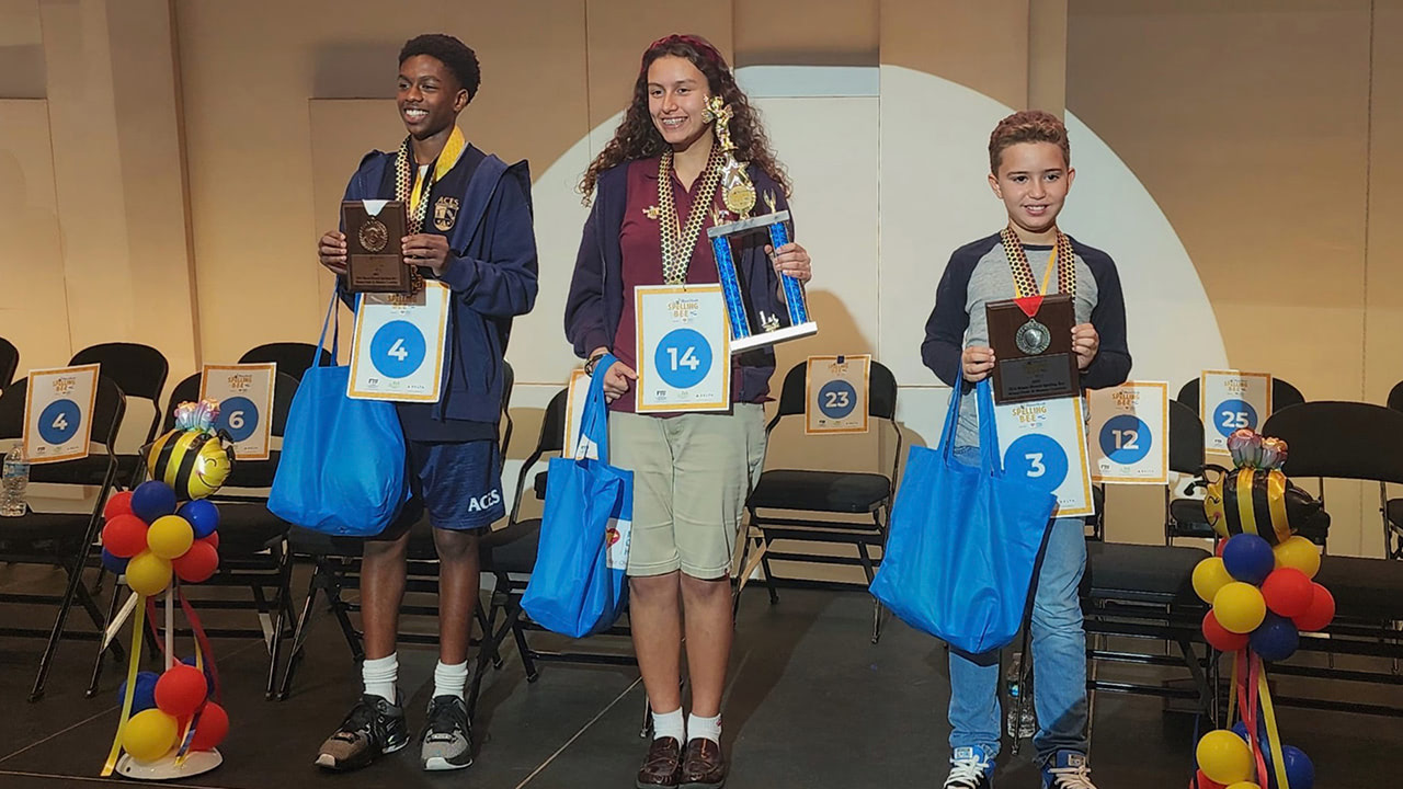 Archimedean Academy Student Orlando Bodes: Second Place in Miami Herald Spelling Bee! FI