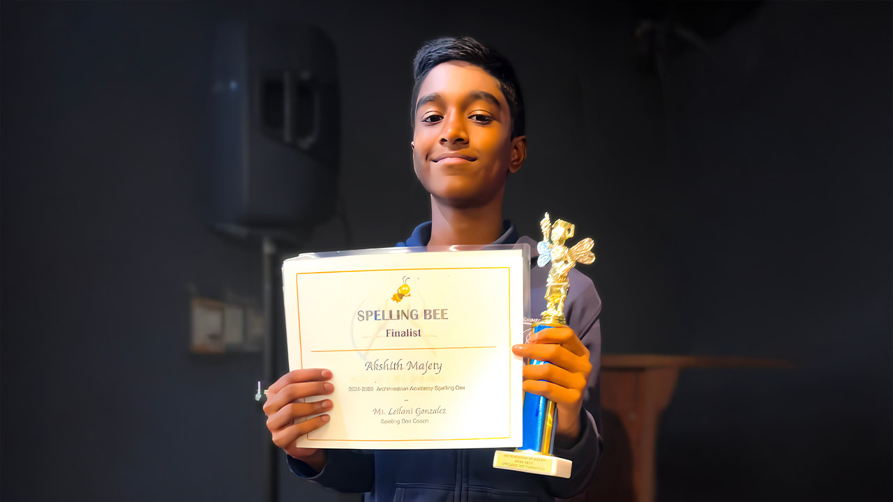 Congratulations to Our Spelling Bee Champion, Akshith Majety FI